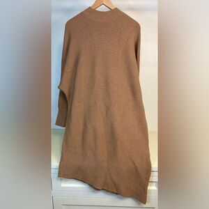 NWOT Dex Tan Ribbed asymmetrical Sweater Dress XL